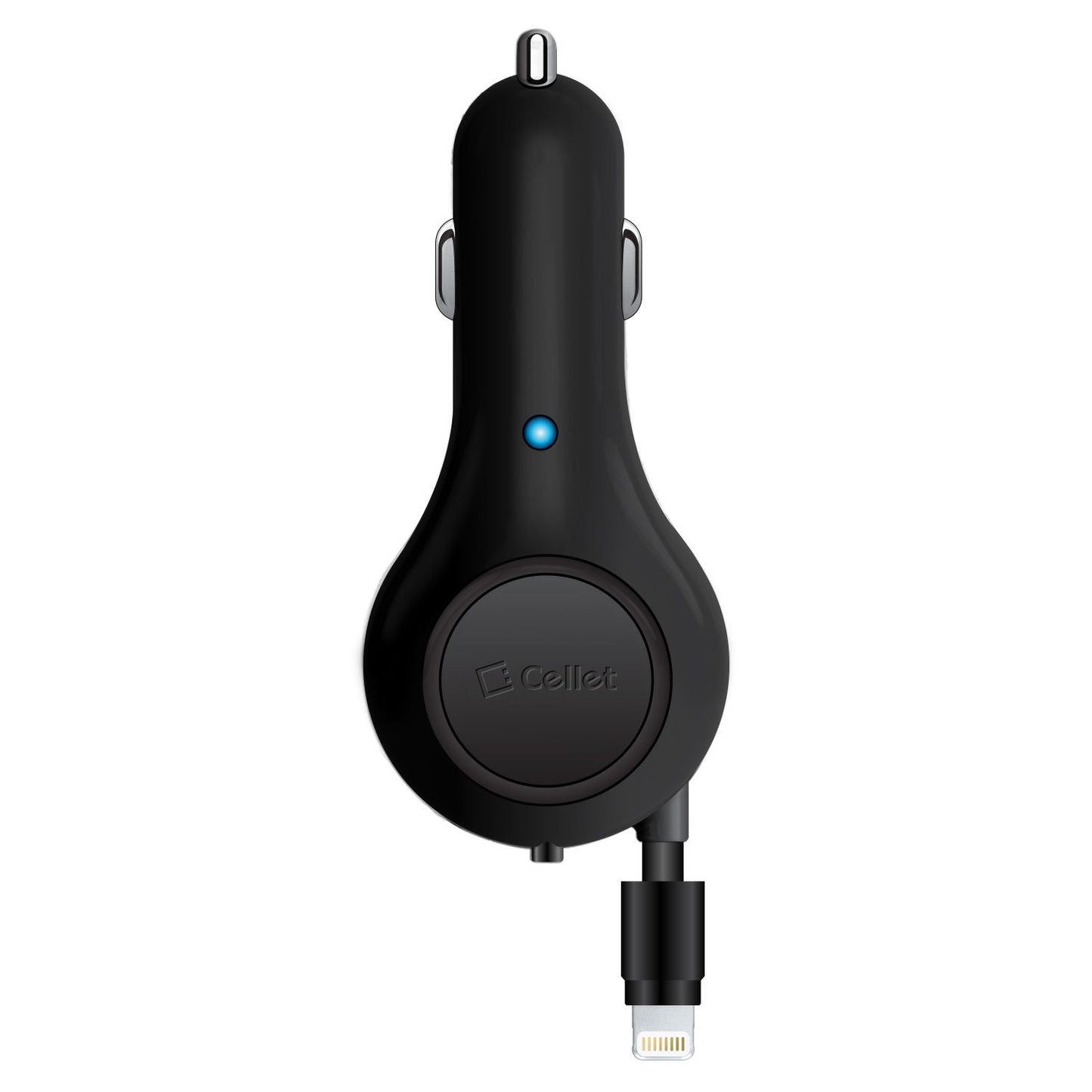 PAPP8R21 - Cellet 10 Watt (2.1 Amp) Lightning 8 Pin Retractable Car Charger for iPod, iPhone, iPad (Apple MFI Certified)