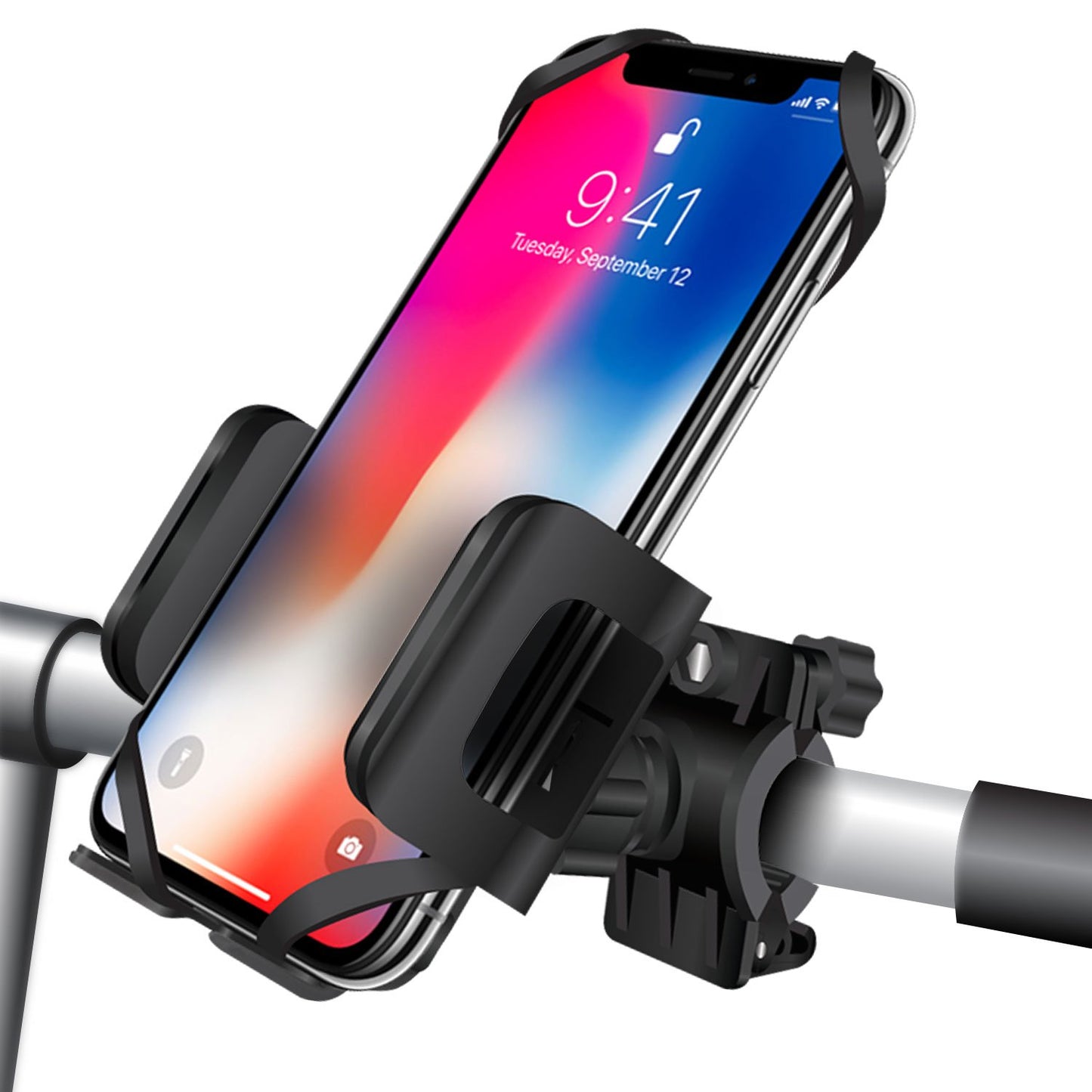 PHM400 - Cellet Universal Bicycle & Motorcycle Holder Mount with One Touch Arm Release Button Compatible to Most Smartphones