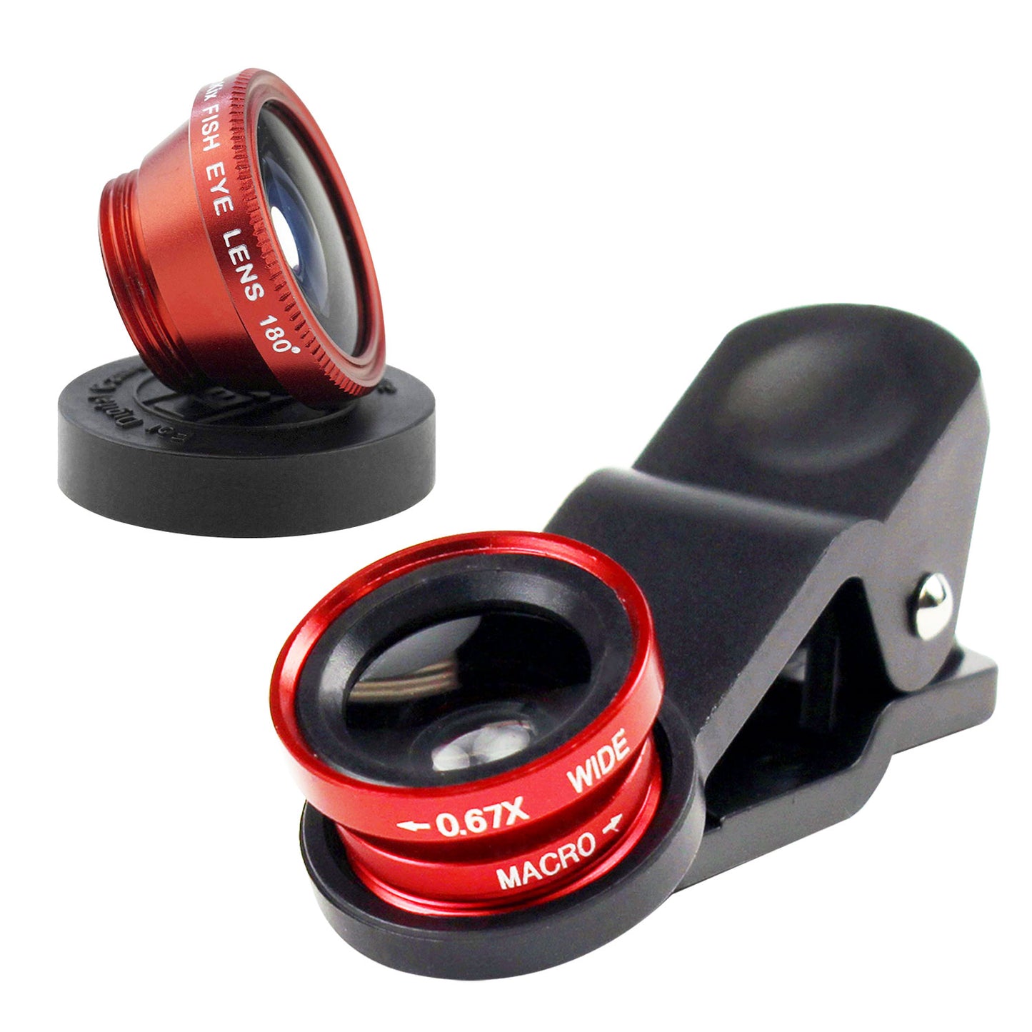 Universal 3-in-1 Fisheye / Wide Angle / Macro Clip-on Camera Lens Kit