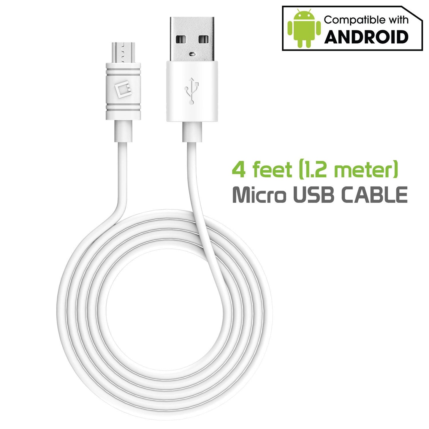 TCMICRO21GWT - Cellet Hi-Powered 10W / 2.1 Amp Home Charger (Micro USB cable included) - White