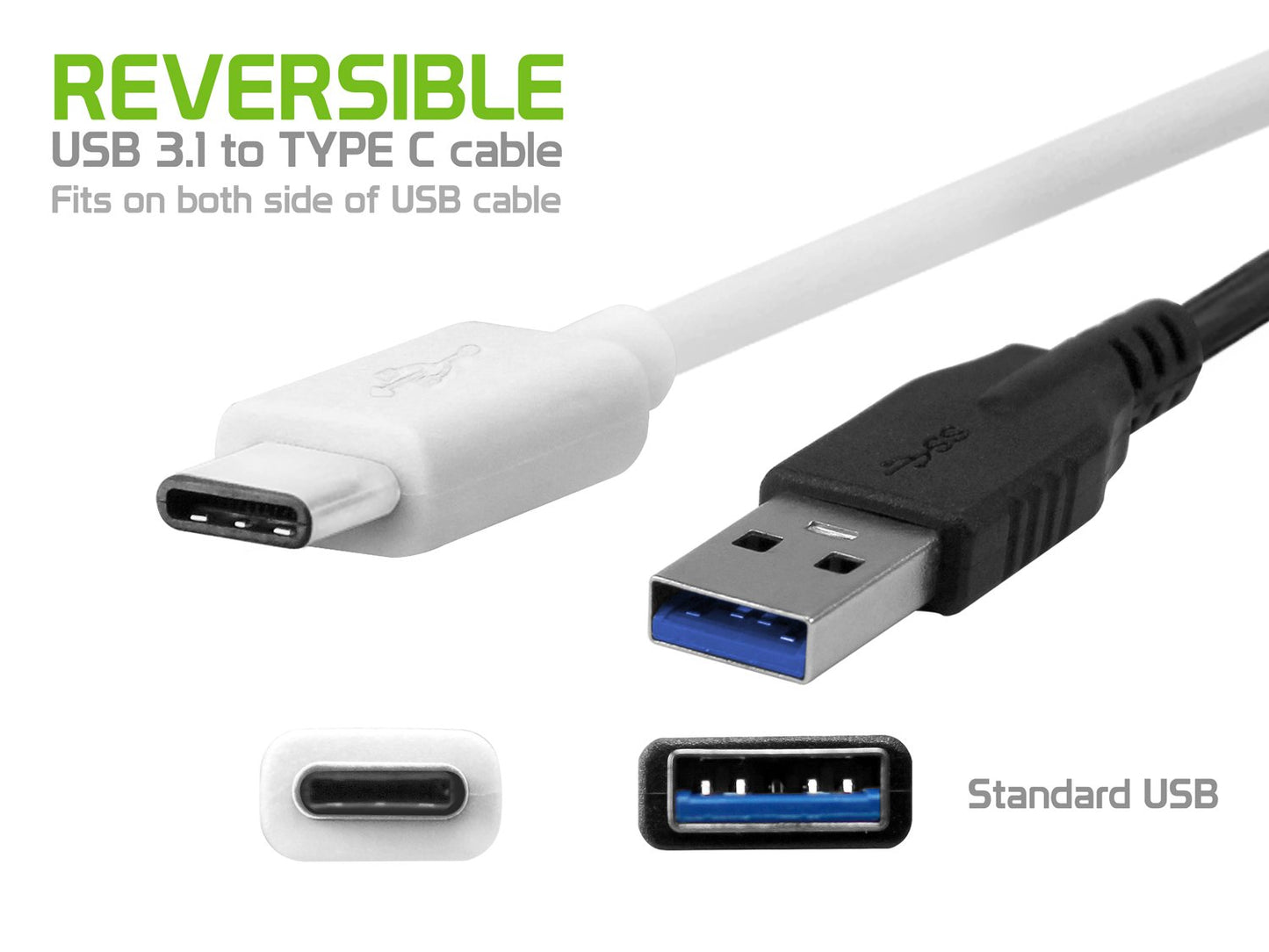 DCMICRO4WT - Cellet Micro USB to USB-C Charging Cable for Smartphones Android Phones