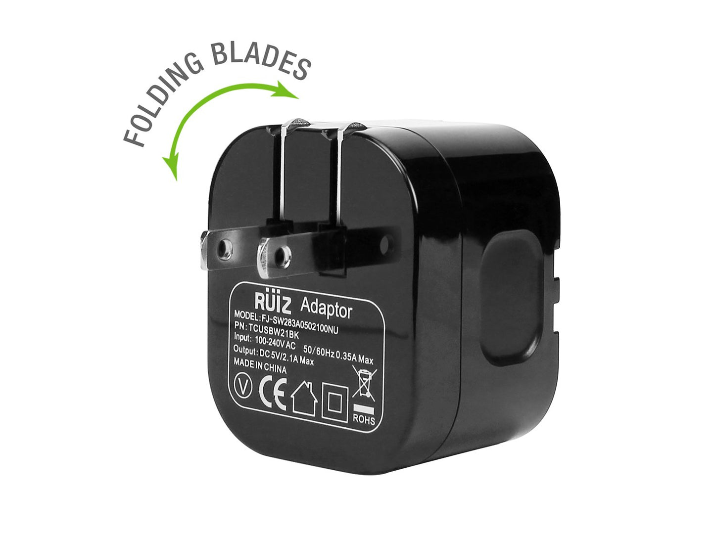 TCUSBW21BK - RUIZ by Cellet High Powered 2.1A (10W) USB Home Wall Charger - Black
