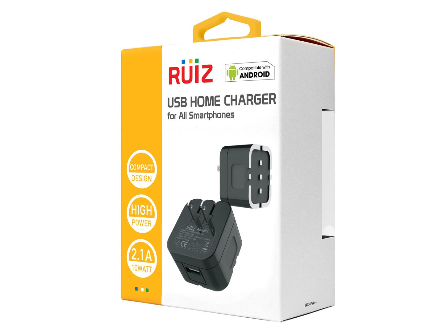 TCUSBW21BK - RUIZ by Cellet High Powered 2.1A (10W) USB Home Wall Charger - Black