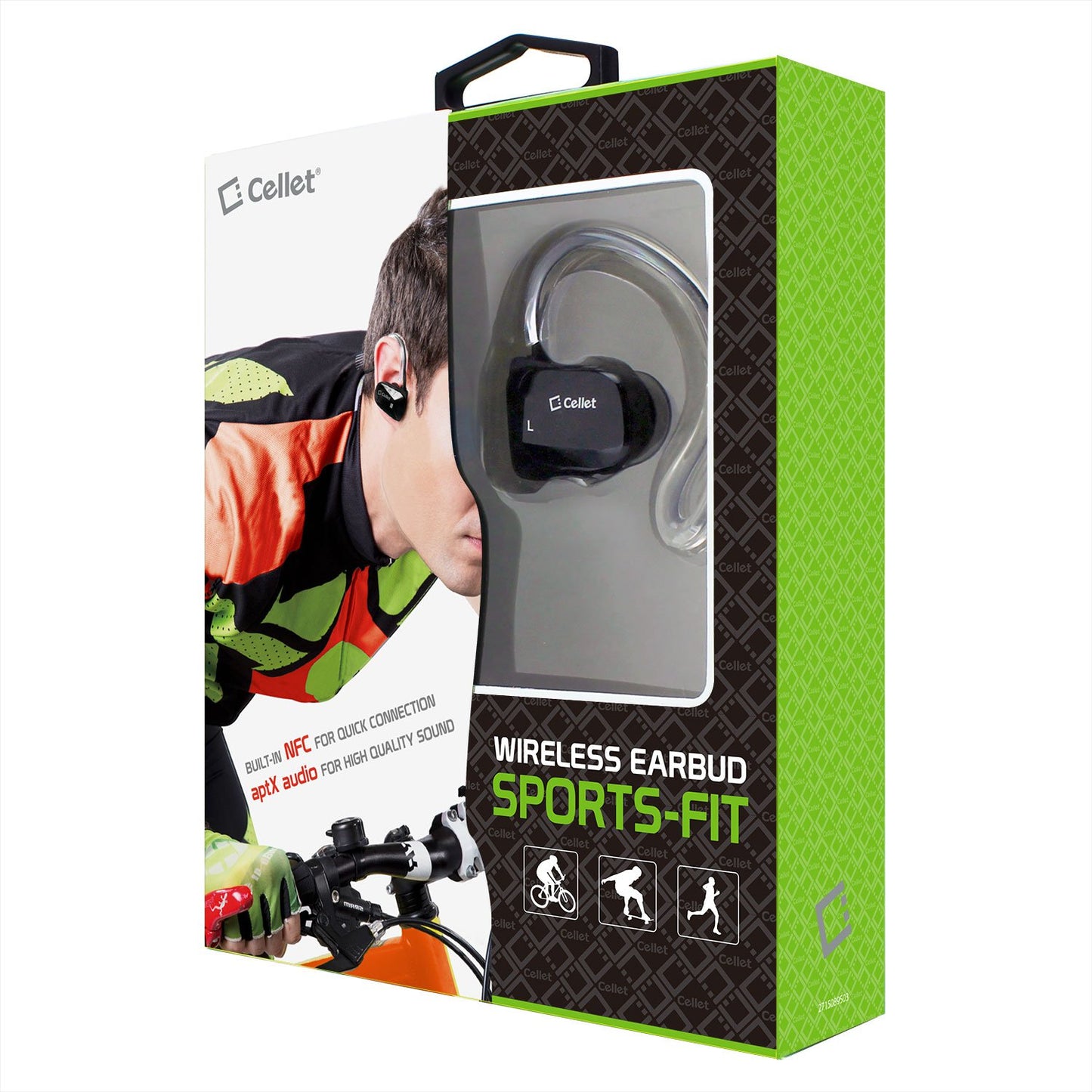 BTACTIVEBK - Cellet Sports-Fit Wireless Version V4.1 Stereo Headset with NFC Connection - Black