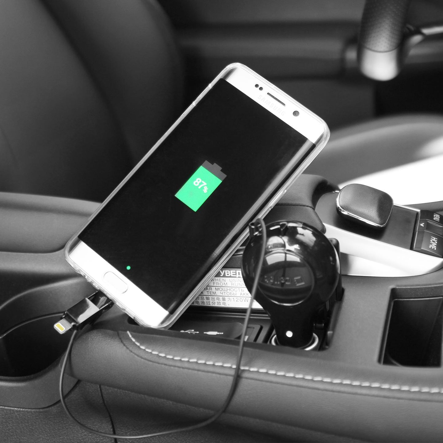 PAPP8R21M- 2 In 1 Micro USB and Lightning USB Retractable Car Charger