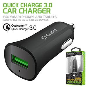 PQC30BK - Ultra Compact 3.0 Quick Charge USB Car Charger - Black