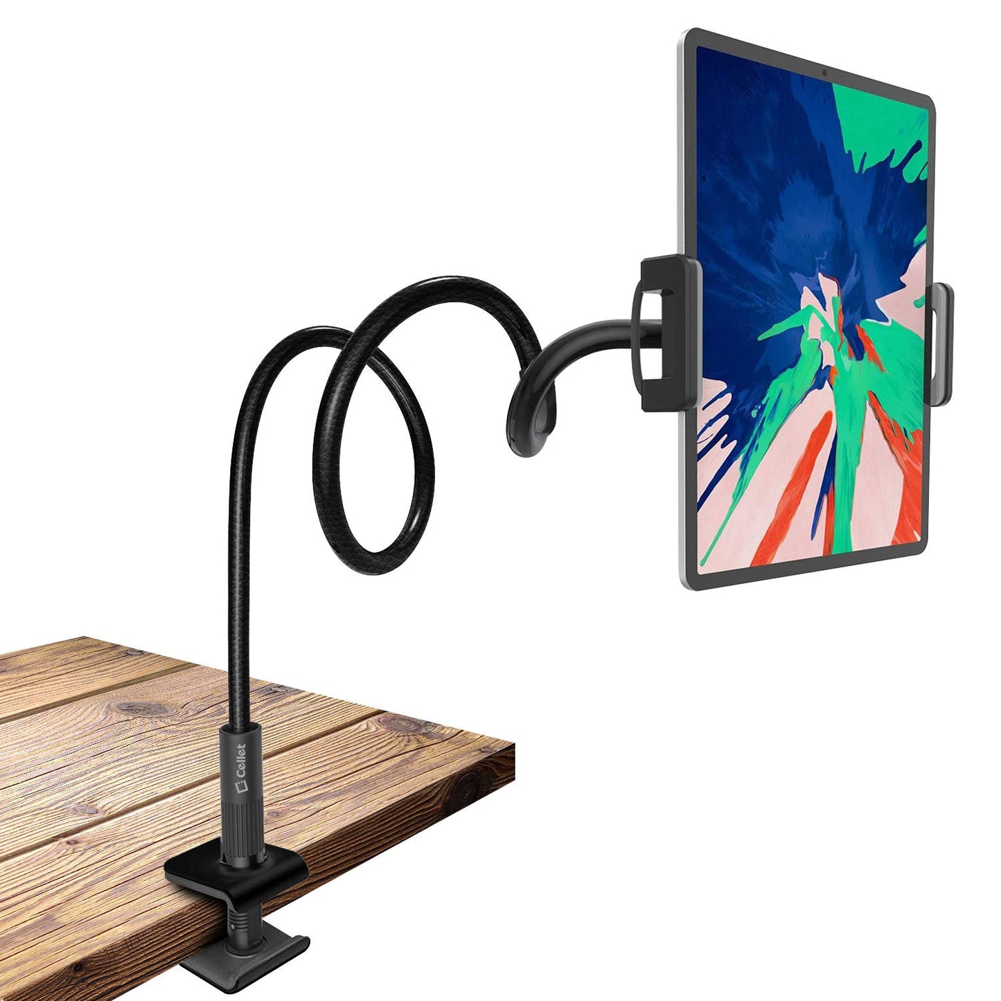 PHX100 - iPad/Tablet Holder, Cellet Gooseneck Tablet & Smartphone Desktop Mount with Spring Grips (Fits Devices 4.75-9 Inches)