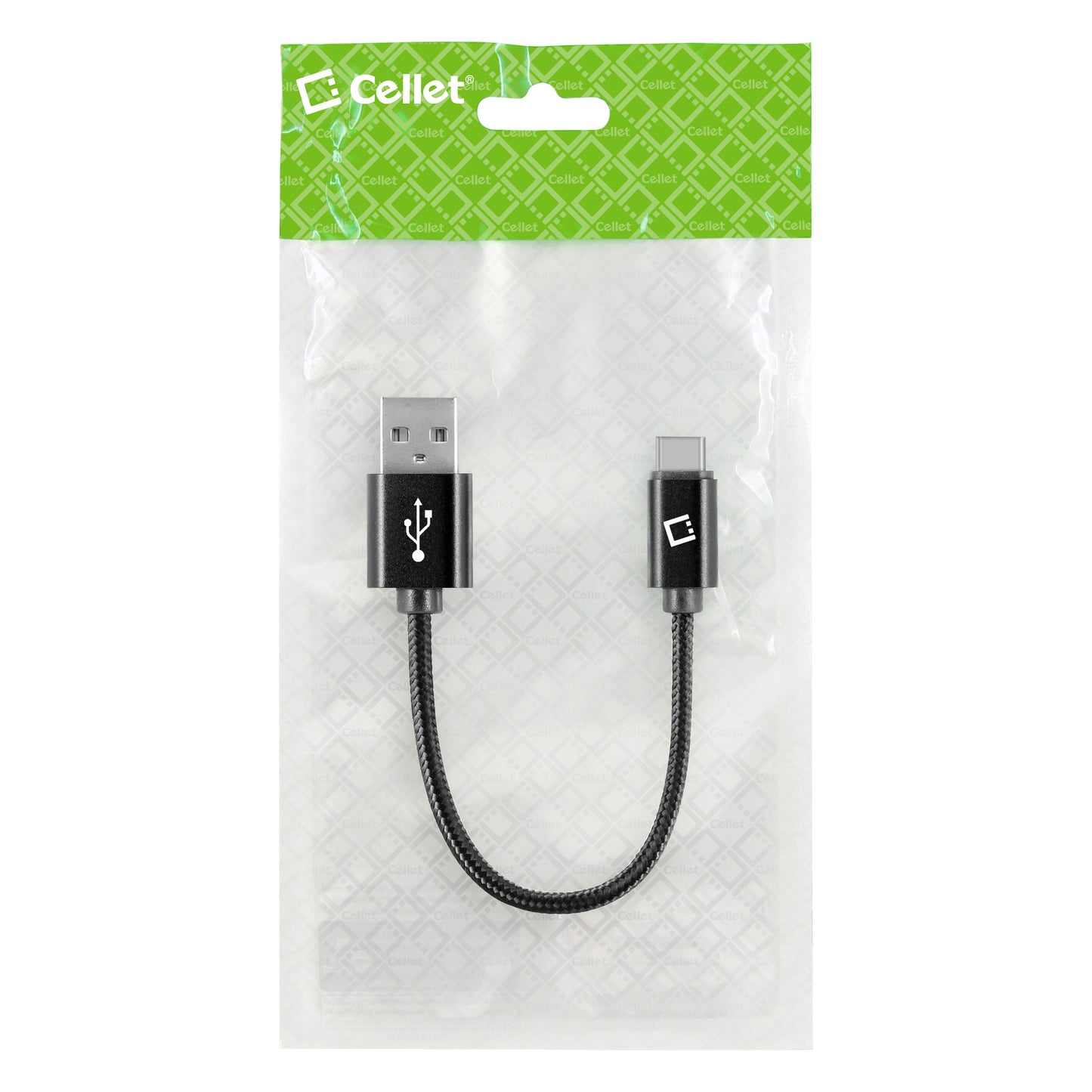 DCA4IN - Type C Cable, Cellet 4 In. Premium Nylon Braided Fast Charging Type C Cable