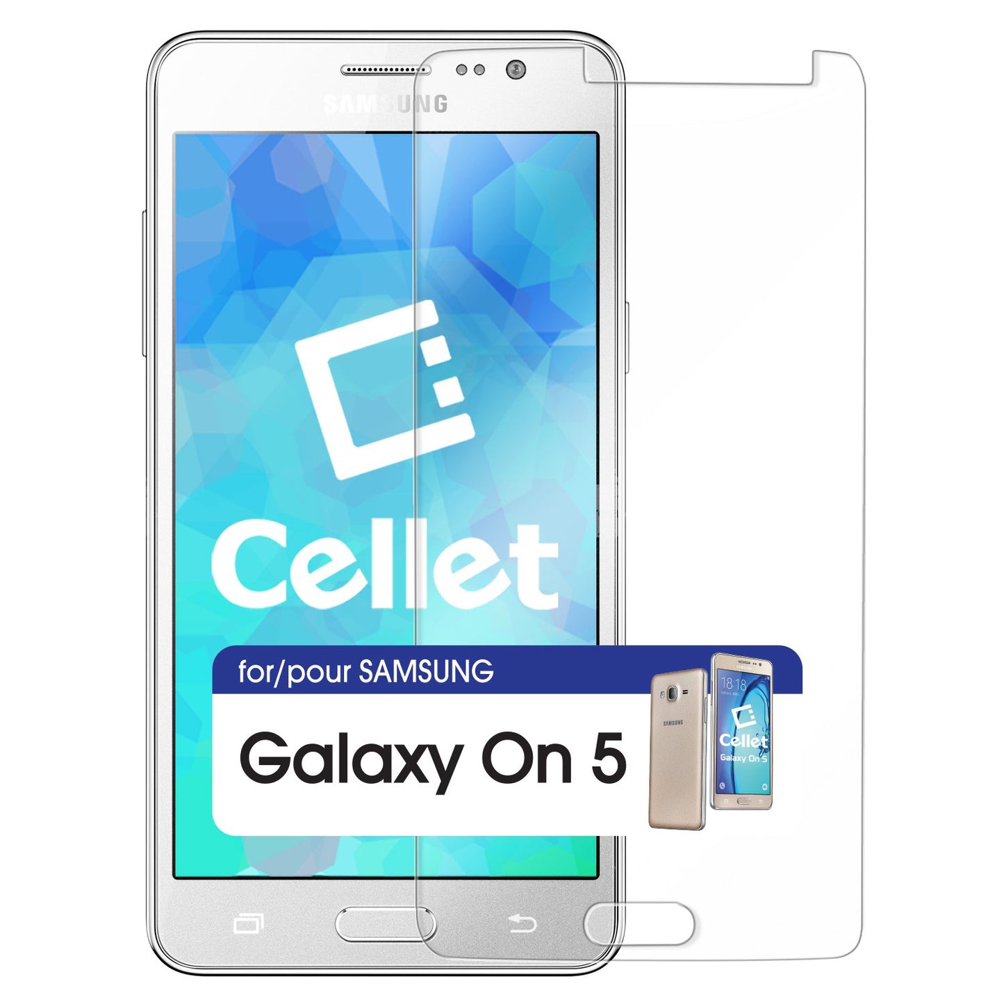 SGSAMON5 - Cellet 0.33mm Premium Tempered Glass Screen Protector for Samsung Galaxy On 5 (9H Hardness)