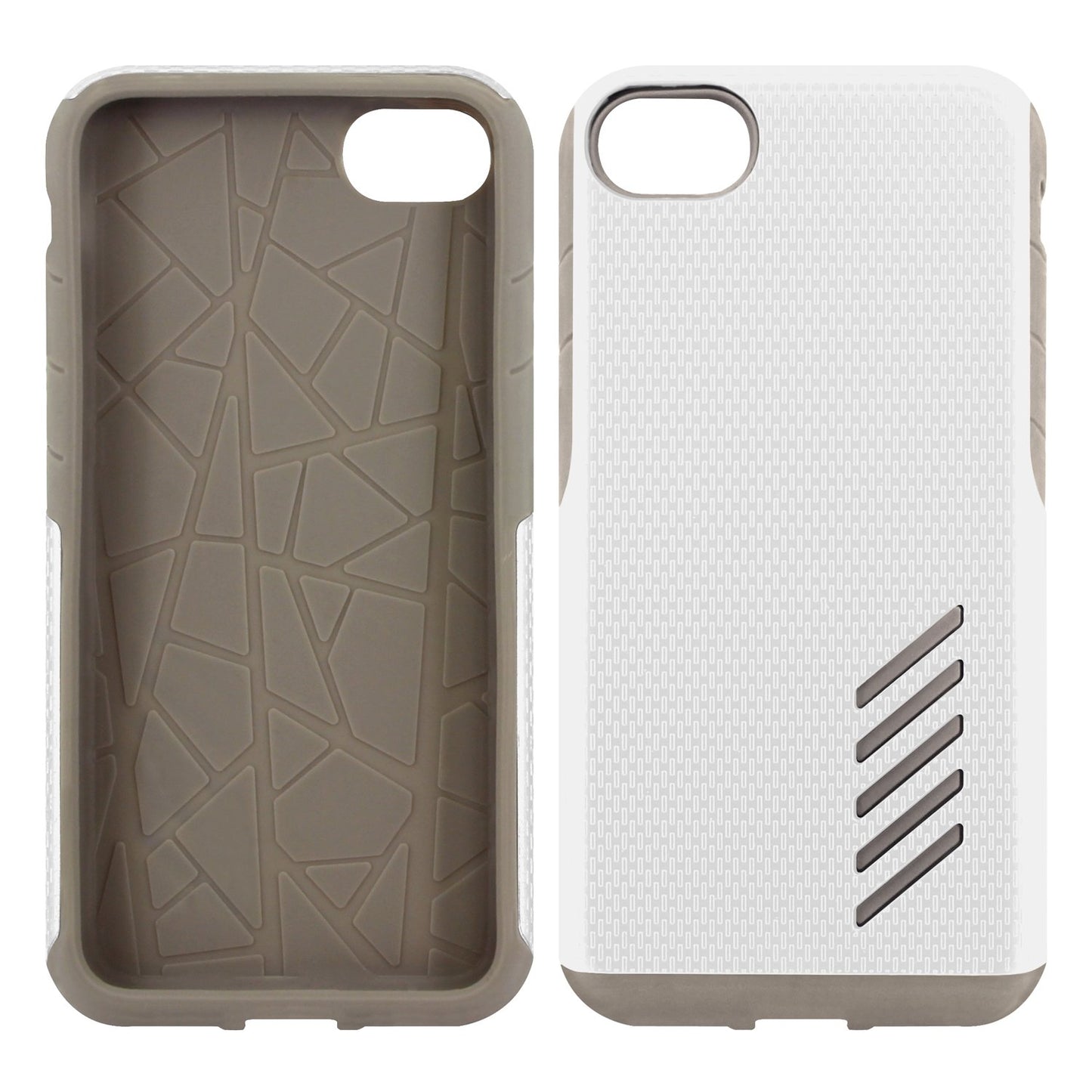 CCIPH75WT - iPhone 8/7 Dual Layer Anti-Slip Aviator Series Heavy Duty Phone Case - White/ Gray