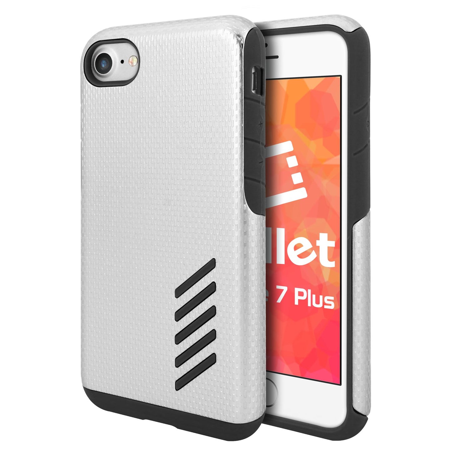 CCIPH7P5SL - Cellet Dual Layer Anti-Slip Aviator Series Case for Apple iPhone 8/7 Plus - Chrome/Black