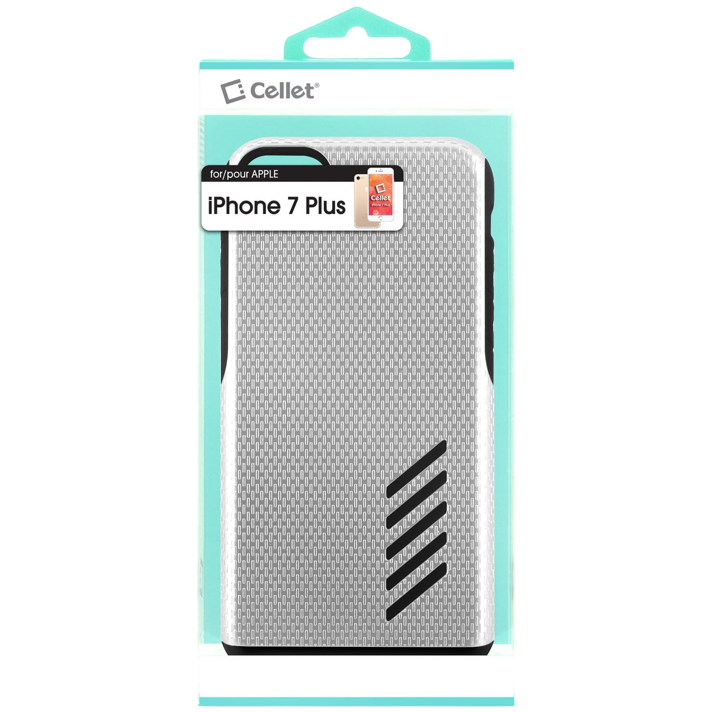 CCIPH7P5SL - Cellet Dual Layer Anti-Slip Aviator Series Case for Apple iPhone 8/7 Plus - Chrome/Black