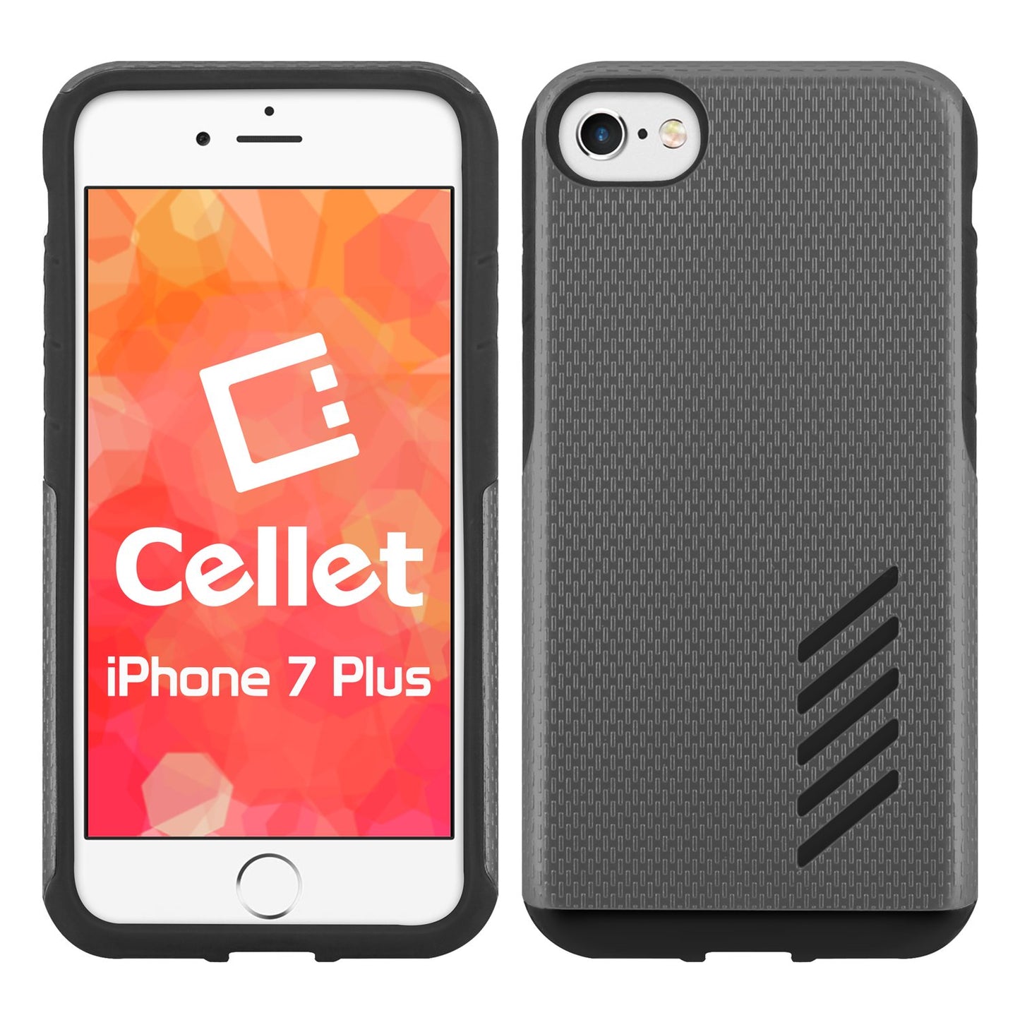 CCIPH7P5GY - iPhone 7/ 8 Plus Dual Layer Anti-Slip Aviator Series Heavy Duty Phone Case - Space Gray/Black