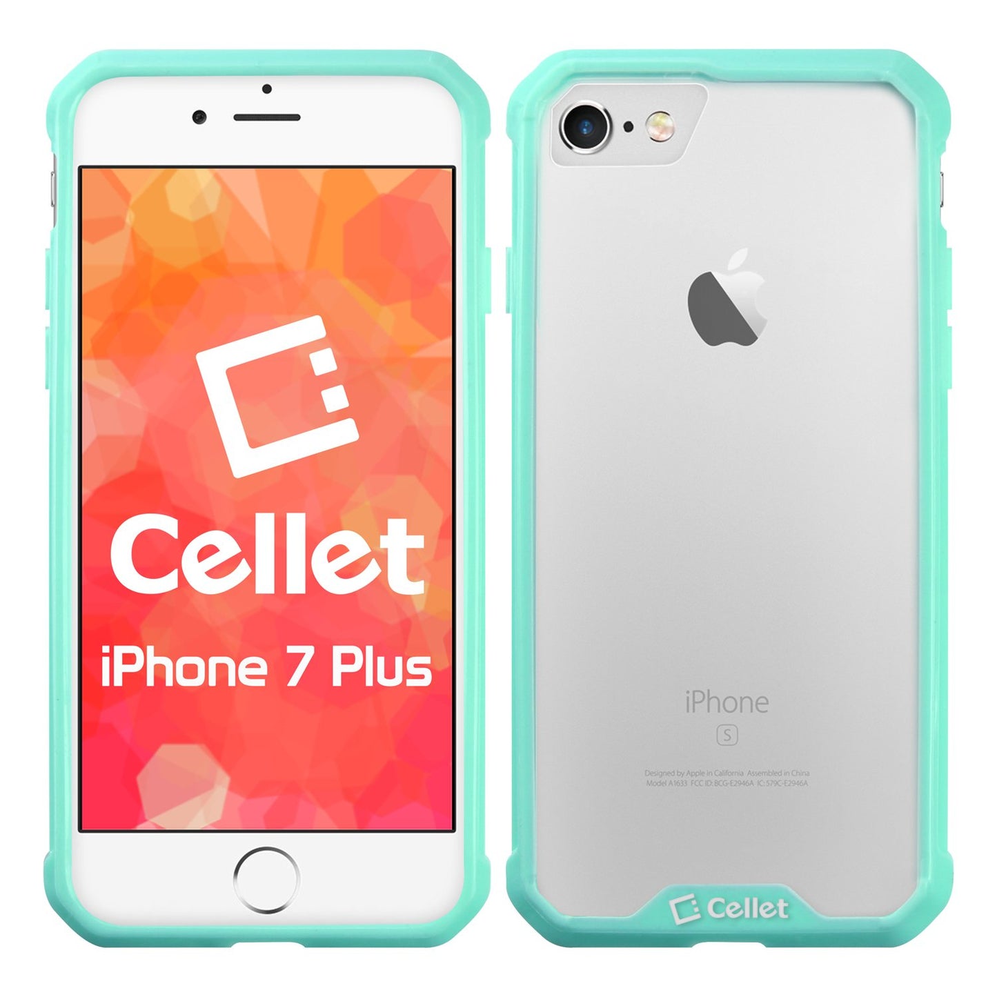 CCIPH7P6GR - iPhone 7/ 8 Plus Heavy Duty HD Clear Ultra Slim Hybrid Phone Case - Green/Clear