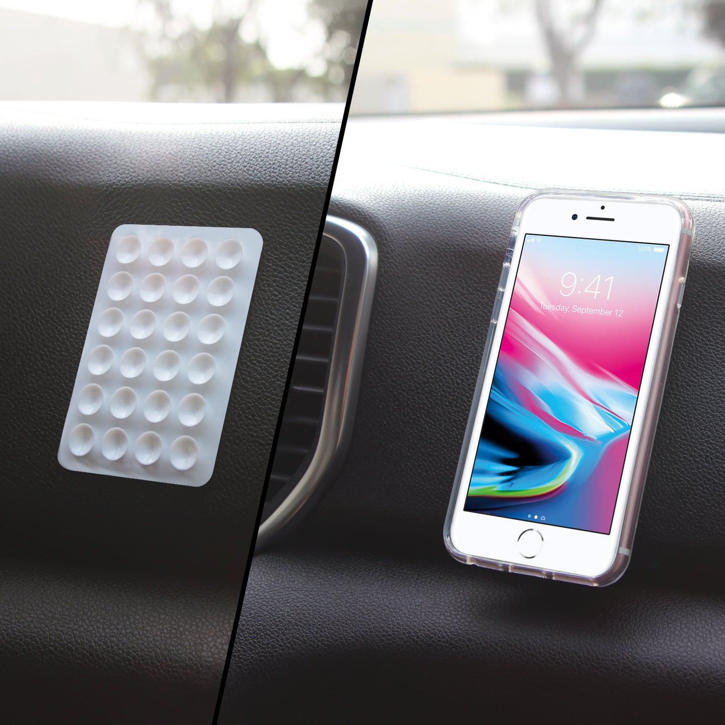 SCUPWT - Cellet Multipurpose Mini Suction Cup Mat with Strong 3M Adhesive - White