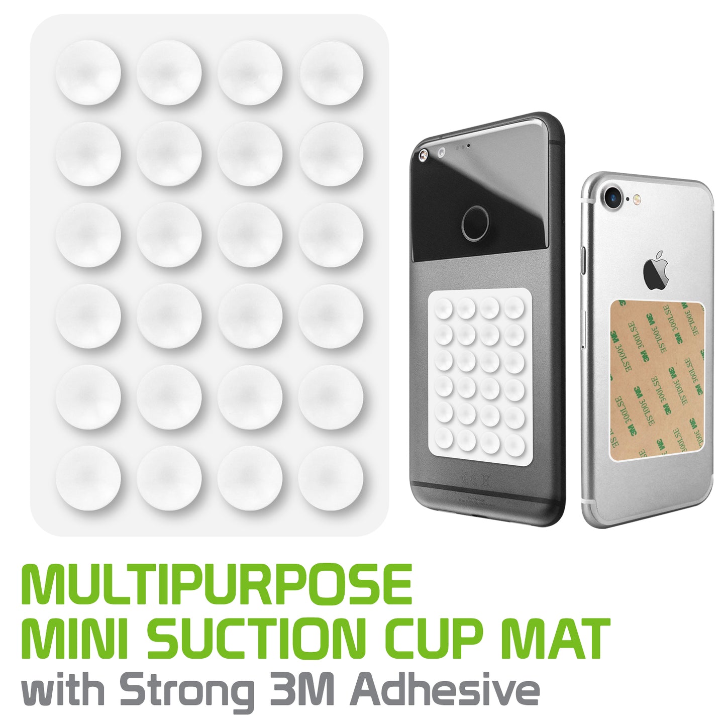 SCUPWT - Cellet Multipurpose Mini Suction Cup Mat with Strong 3M Adhesive - White