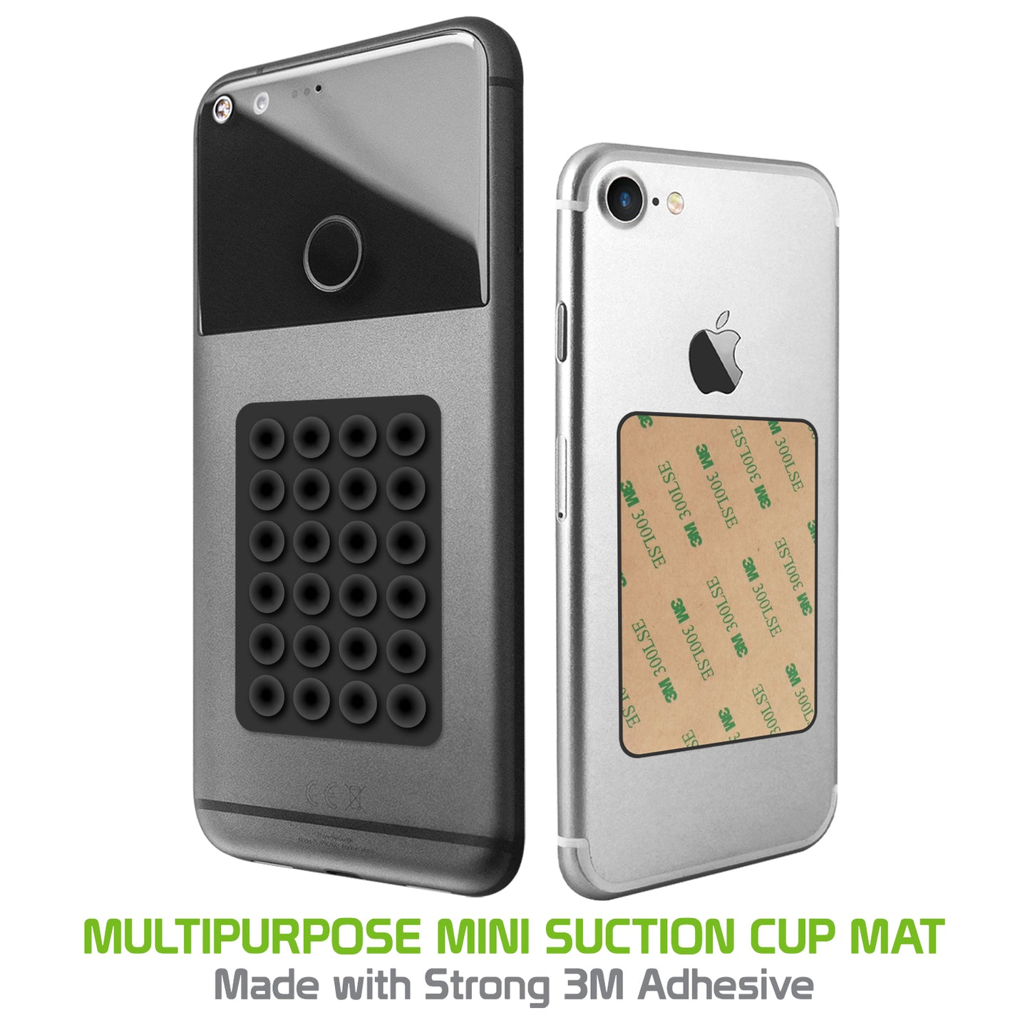 SCUPBK - Cellet Multipurpose Mini Suction Cup Mat with Strong 3M Adhesive - Black