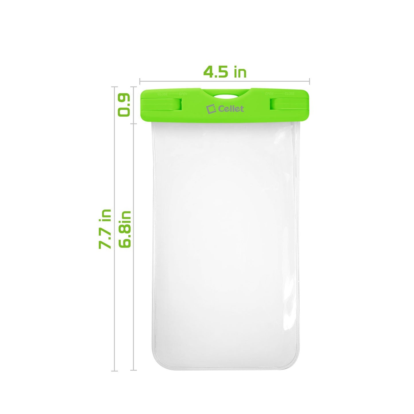 WATER1GR - Cellet Universal IPX8 Waterproof Case for Apple iPhone 7 Plus, Digital Cameras, MP3 Players and More - Green