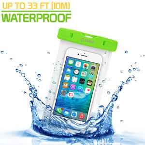 WATER1GR - Cellet Universal IPX8 Waterproof Case for Apple iPhone 7 Plus, Digital Cameras, MP3 Players and More - Green