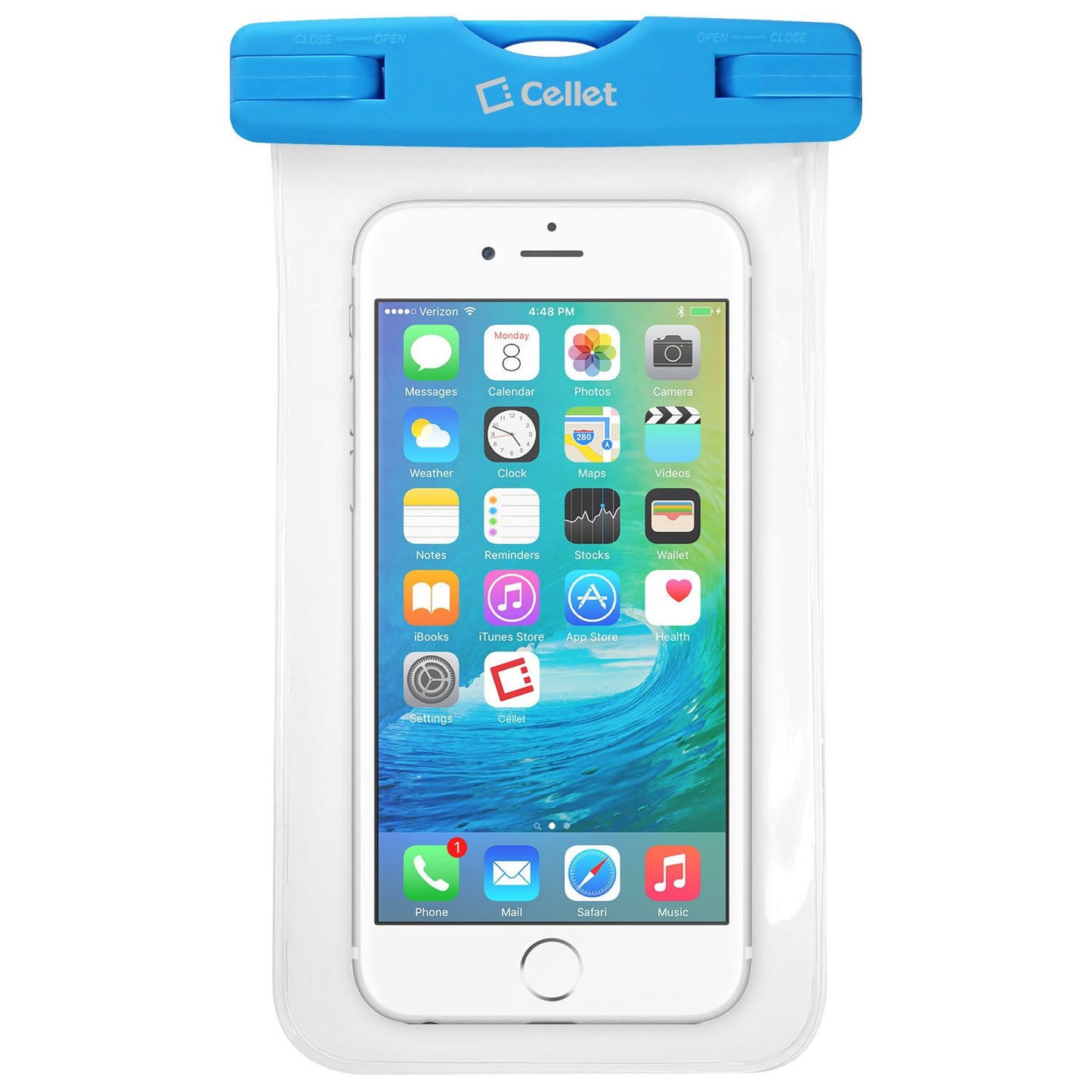 WATER1BL - Cellet Universal IPX8 Waterproof Case for Apple iPhone 7 Plus, Digital Cameras, MP3 Players and More - Blue