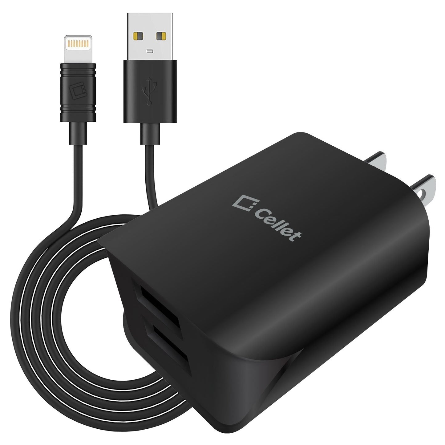 Home Charger for iPhone, iPad, iPod 13 Pro Max mini 12 11 XS X XR SE 2-USB Port include (Apple MFI Certified) Lighting Cable UL Certified