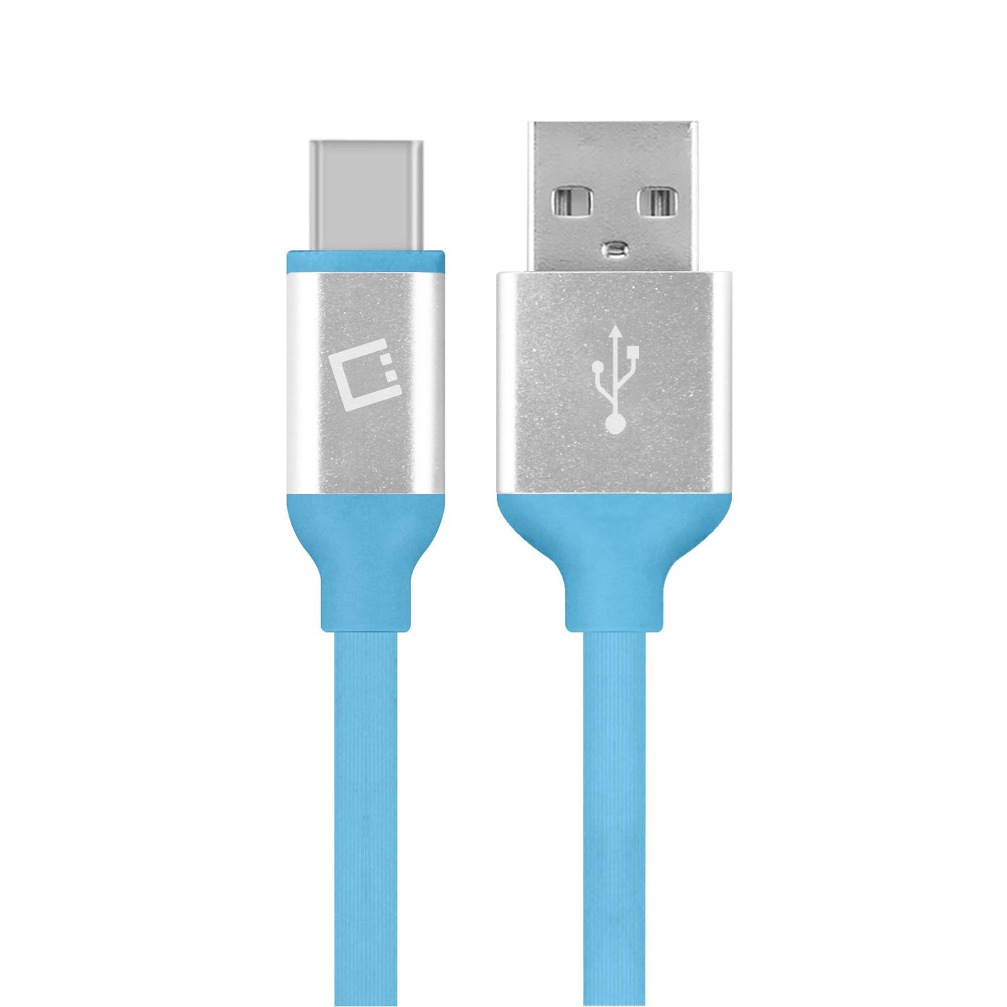 DCA4BL - USB-C to USB-A Flexible / Soft / Tangle-Free Data cable - Blue - by Cellet