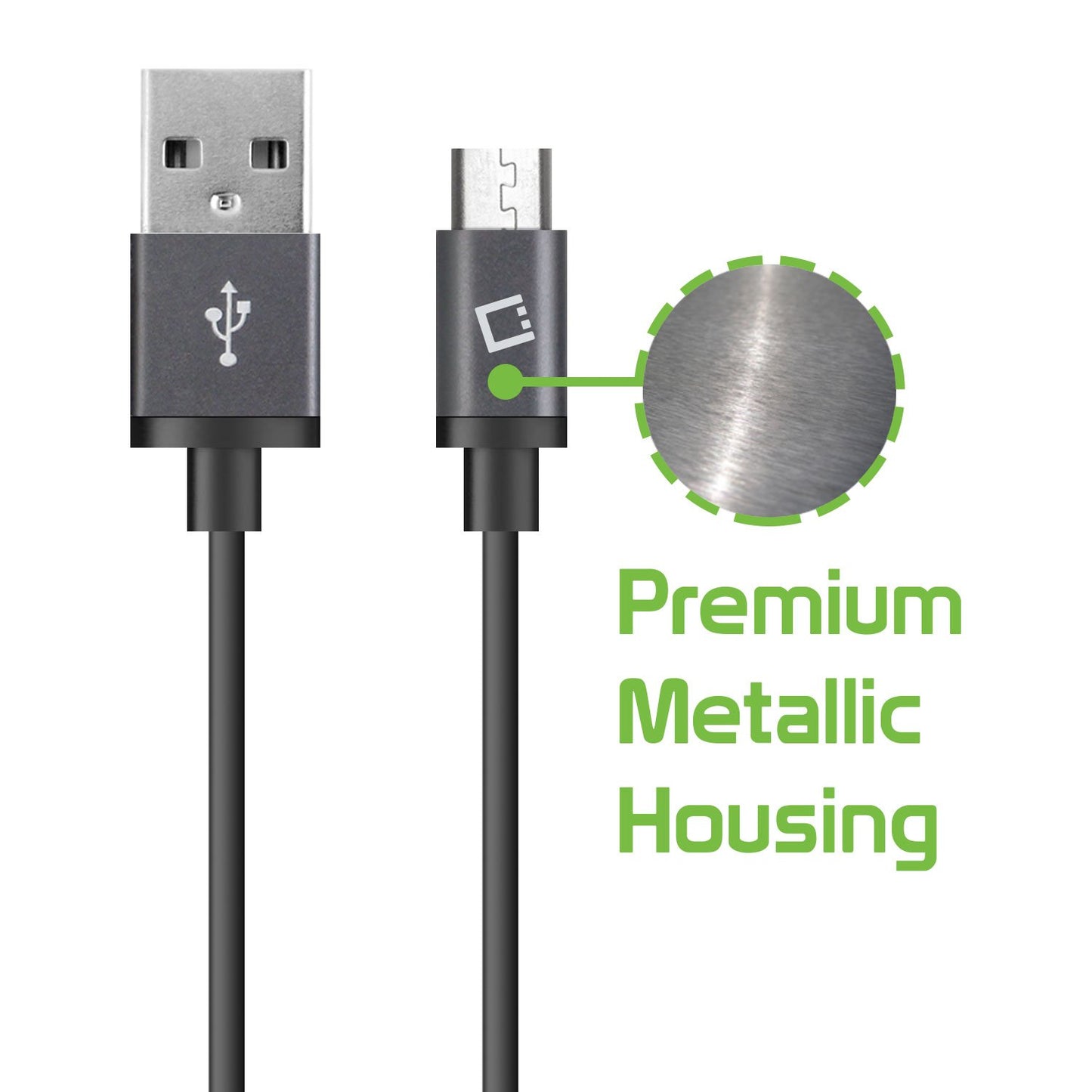 DAMICRO33BK - Micro USB Cable, Cellet 3.3ft USB-A 2.0 to Micro USB Charging + Data Sync Cable for Samsung, HTC, Android, Nokia and More