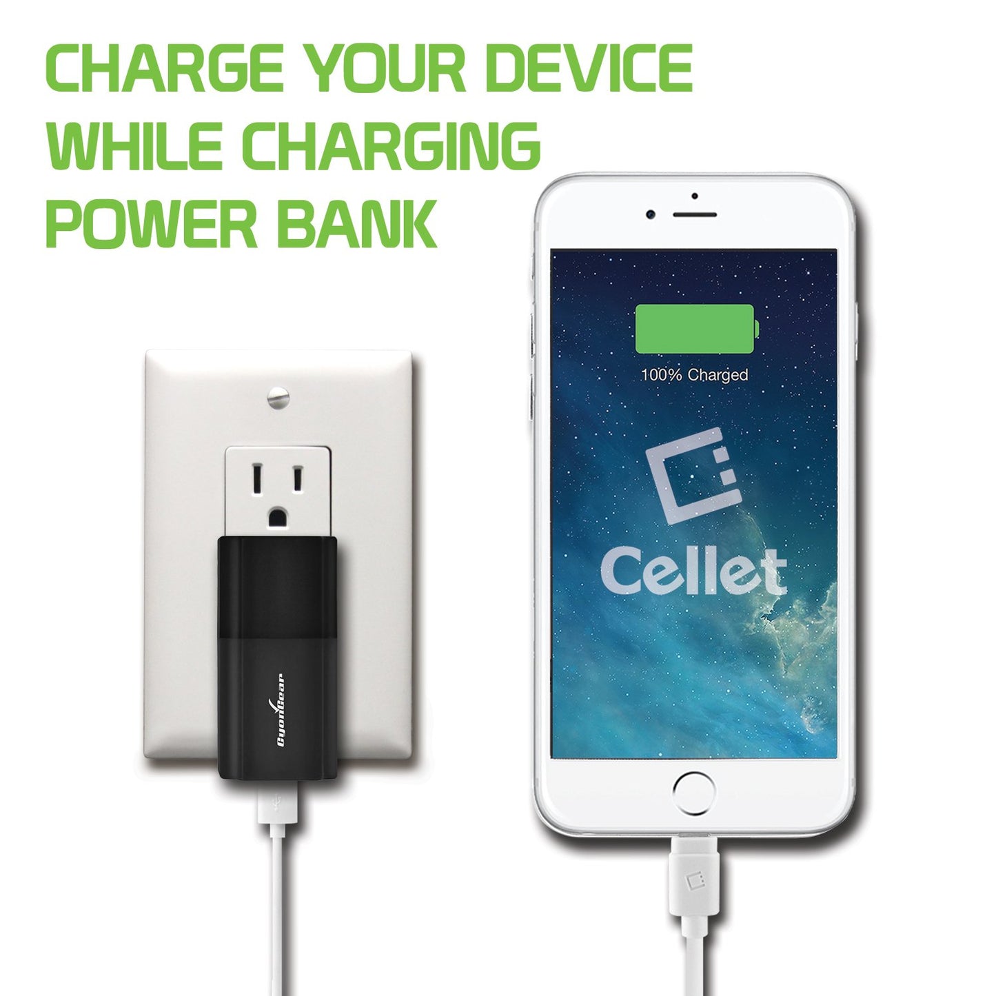 BA2600BK - Combo Wall/Home Folding Blades Charger & Power Bank (2600 mAh)- Portable Charger -Black