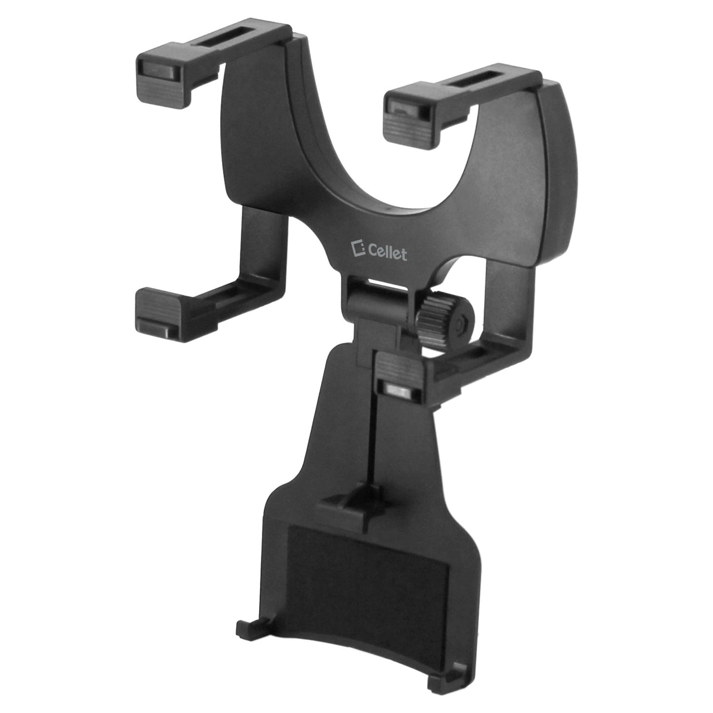 Universal Car Rear-view Mirror Mount with 360 Degree Rotating Cradle and Adjustable Brackets Compatible to Apple iPhone 13 Pro Max and more