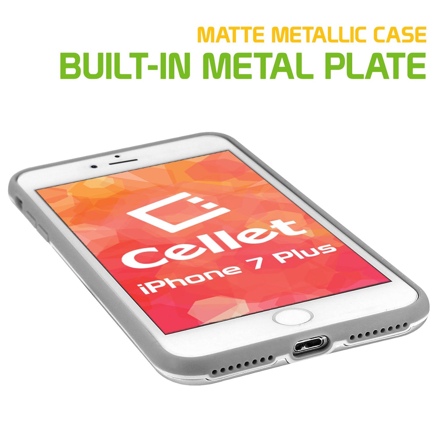 CCIPH7PGY - Apple iPhone 7/ 8 Plus Matte Metallic Case (Built-in metal plate, Works with Magnetic phone holder) - Gray