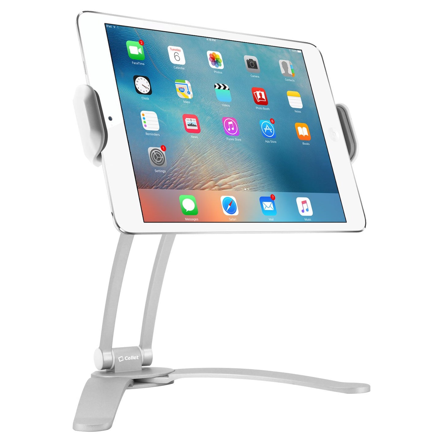 PHTAB43CNWT - Desktop and Wall Holder Mount with 360 Degree Rotation for Apple iPad Pro 10.5, Pro 9.7, Samsung Galaxy Tab S3 and More - White