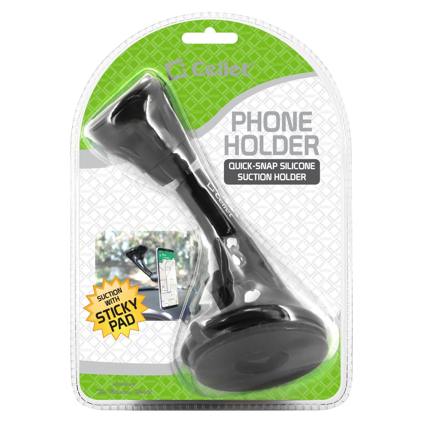 PHD23CN - Windshield/Dashboard Mount Phone Holder for iPhone 13 Pro Max and More - Extra Strength Suction Cup with Quick-Snap Technology