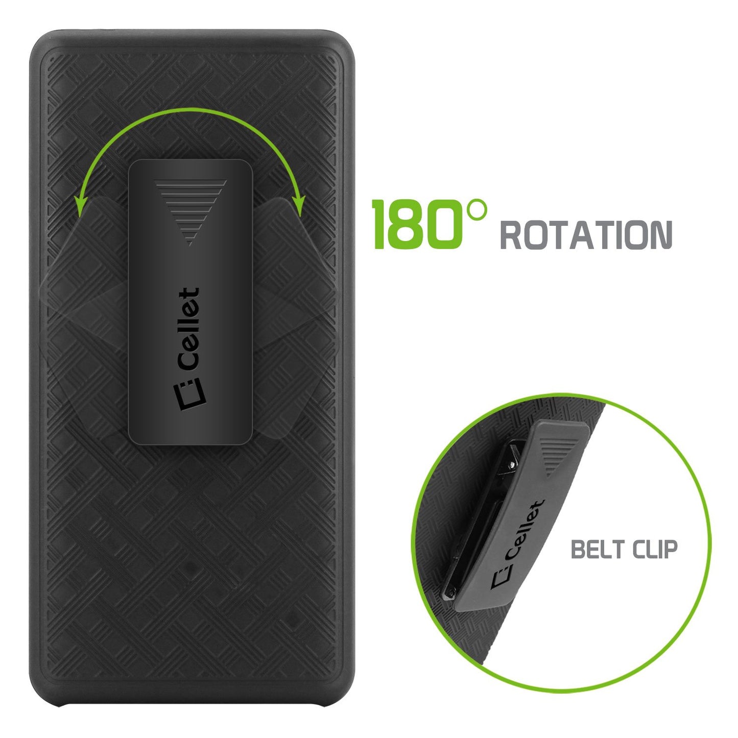 HLSAMN8 - Shell Holster Kickstand Case with Spring Belt Clip for Samsung Galaxy Note 8 – Black – by Cellet