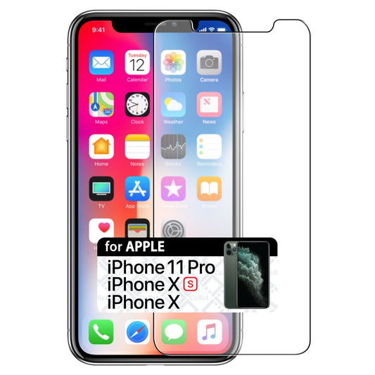 SGIPHXE - Case Friendly Tempered Glass Screen Protector for Apple iPhone 11 Pro / Xs / X, iPhone 10 Book Style Package (9H Hardness 0.3mm) - by Cellet