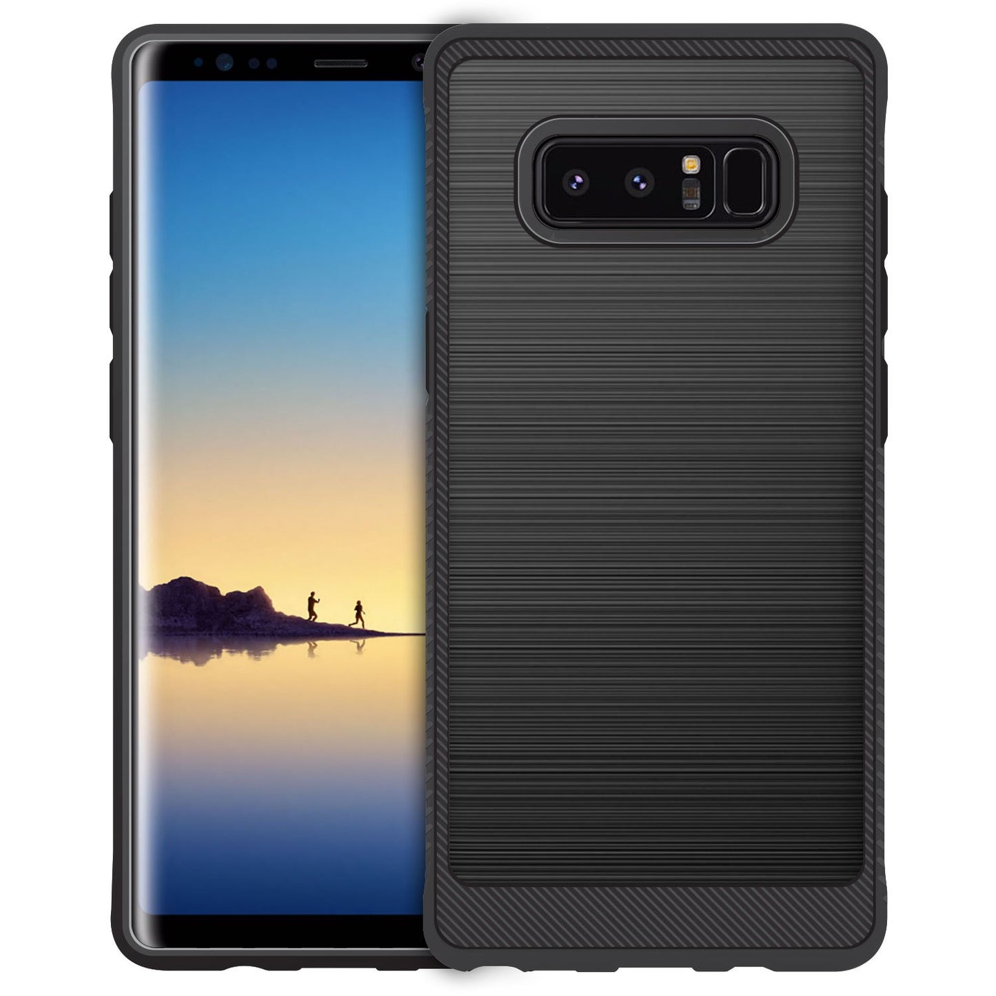 CCSAMN8BK - Samsung Note8 Sleek Rubberized TPU Protective Phone Case - Black