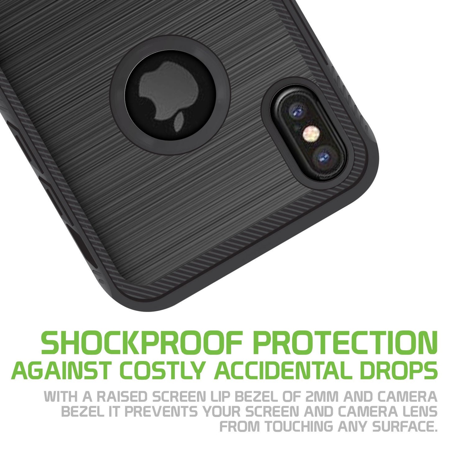 CCIPHXBK- Light Weight Heavy Duty Grip Protection Case - Black - iPhone X