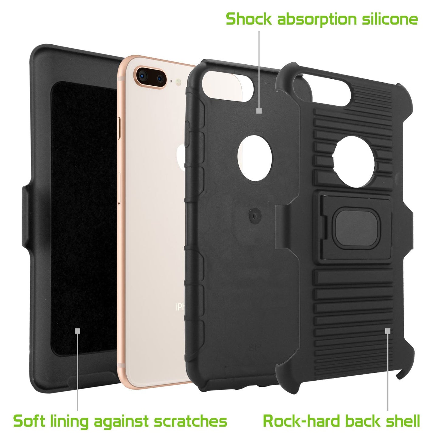 HLIPH8PR - COMBO HOLSTER W/RIGN IPHONE 8 PLUS