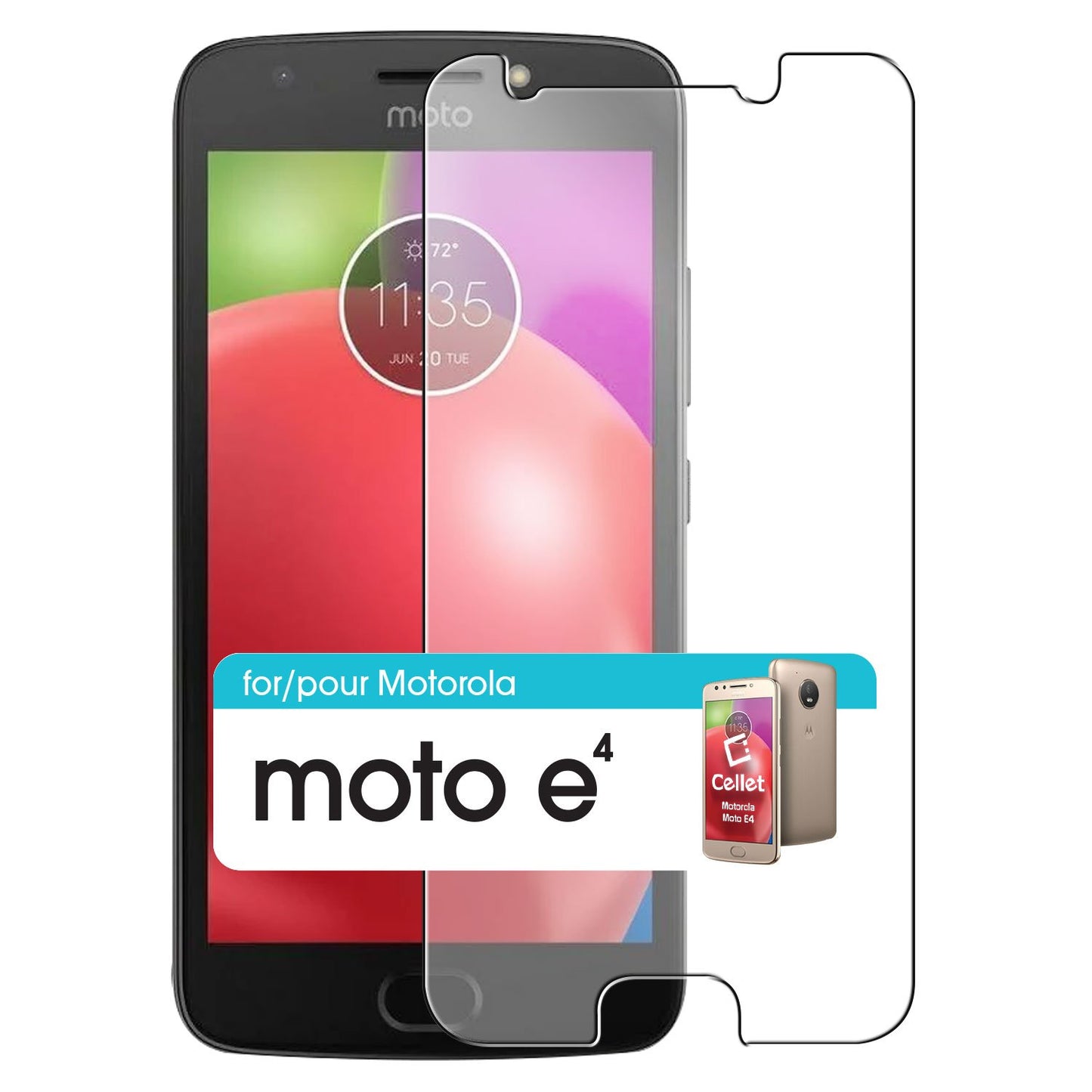 SGMOTE - Cellet Premium Tempered Glass Screen Protector for Motorola E (0.3mm)