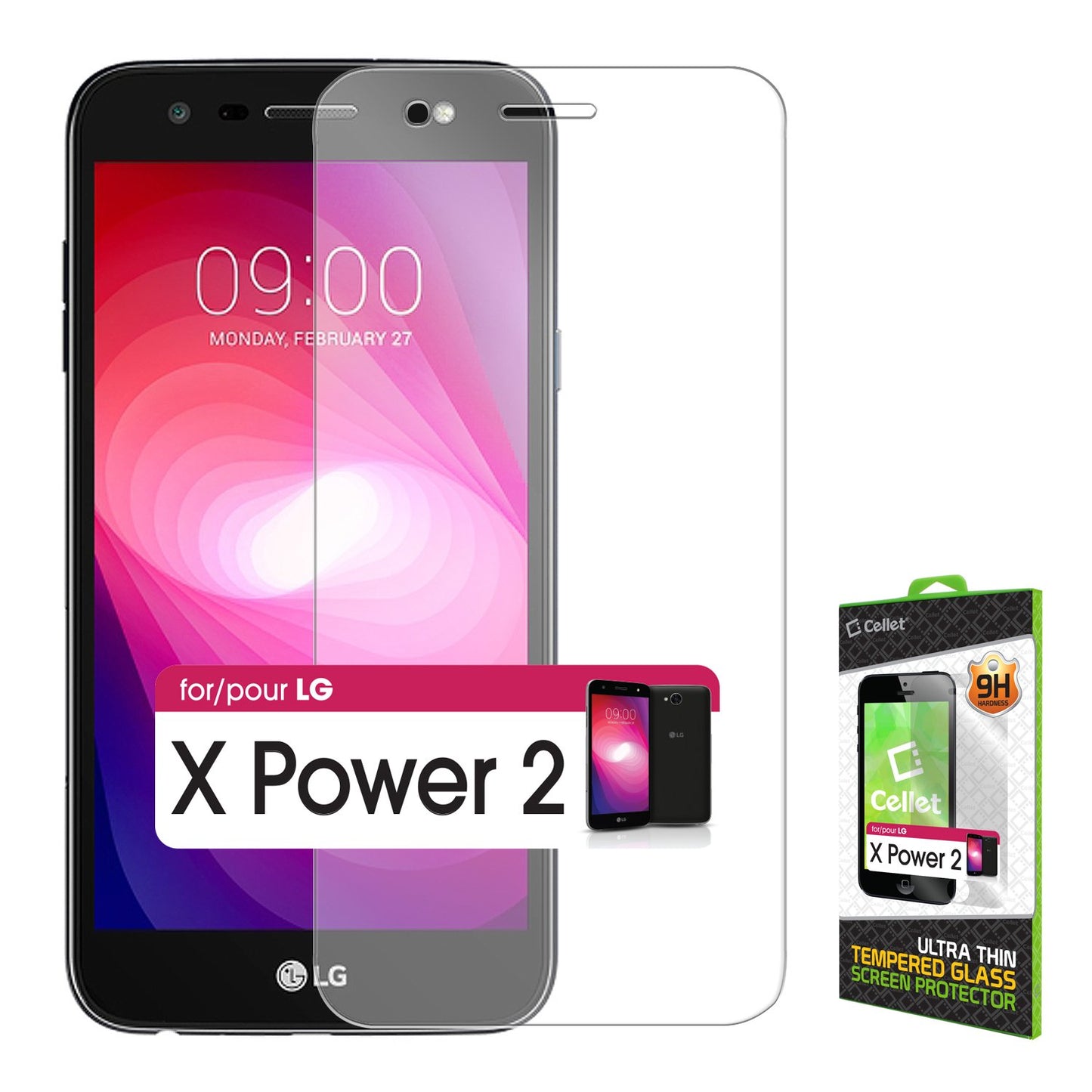 SGLGXPO2 - Premium Tempered Glass Screen Protector for LG X Power 2 (0.3 mm) - by Cellet