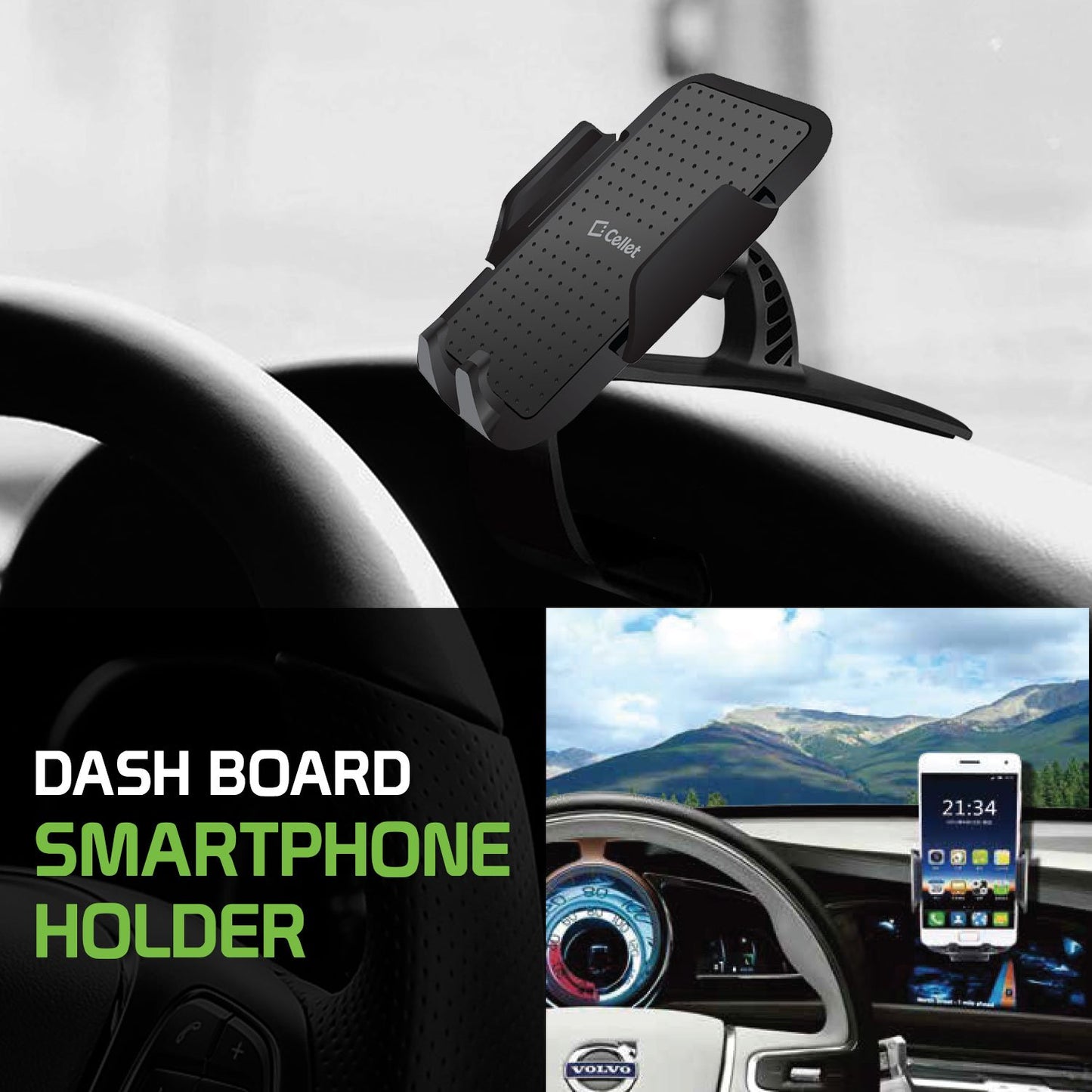 PHD250 - Cellet Smartphone Holder, Car Phone Mount with 360 Degree Rotation
