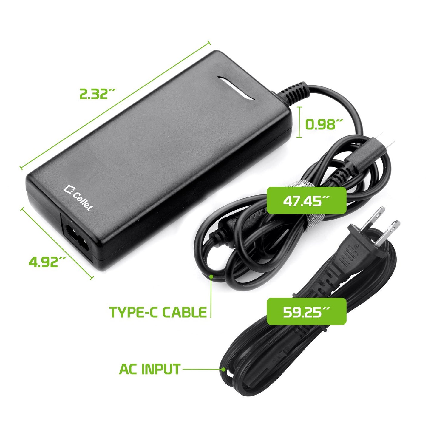 TCPD90 - USB Type-C Laptop Charger, Compatible with MacBook Pro 15”(2016), 13”(2016), 12”(2015), Google Pixel Book, and Other Devices