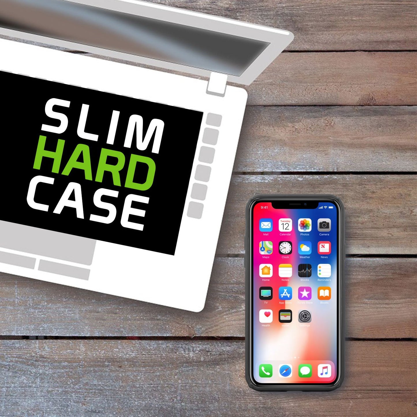 CCIPHX81BK - iPhone X Case, Slim Hard Case TPU and durable PC Plastic that Provides All-Around Protection - Black