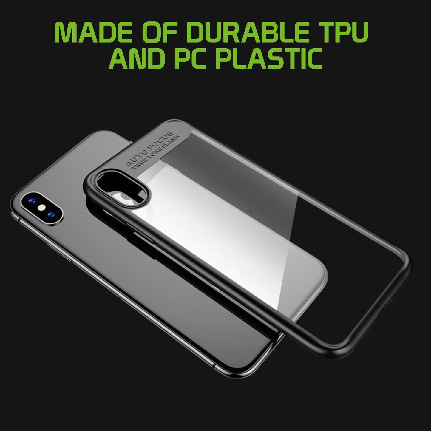 CCIPHXHRD - iPhone X Slim Transparent Case with Red TPU Frame for All-Around Protection
