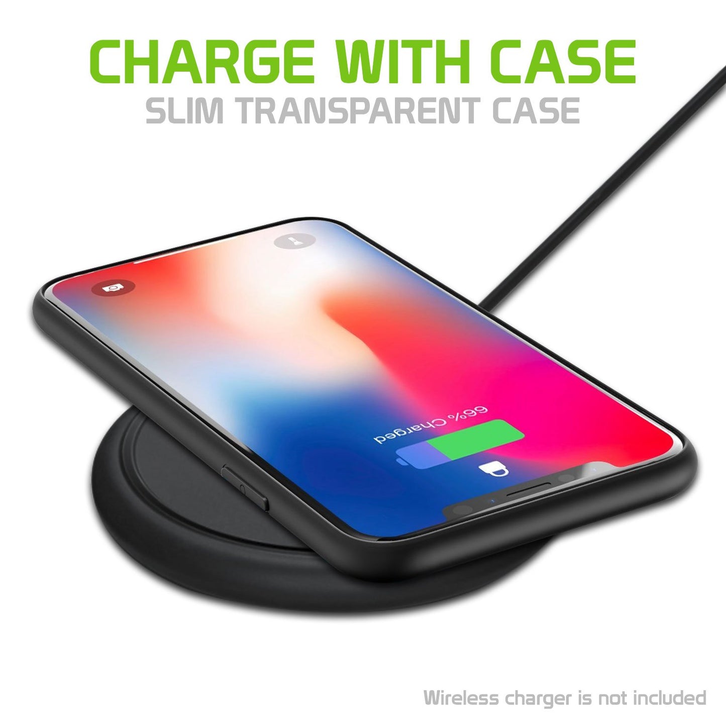 CCIPHXHRD - iPhone X Slim Transparent Case with Red TPU Frame for All-Around Protection