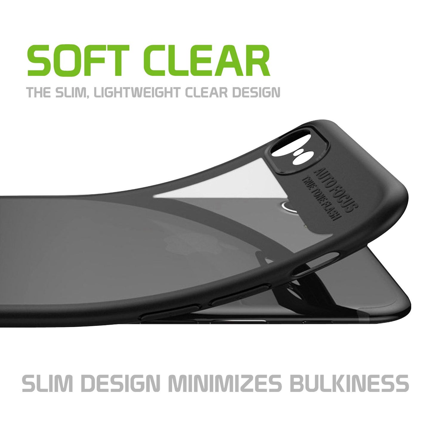 CCIPH8PHBK - iPhone 8 Plus, Slim Transparent Case with TPU Frame for Apple iPhone 8 Plus by Cellet - Black / Clear
