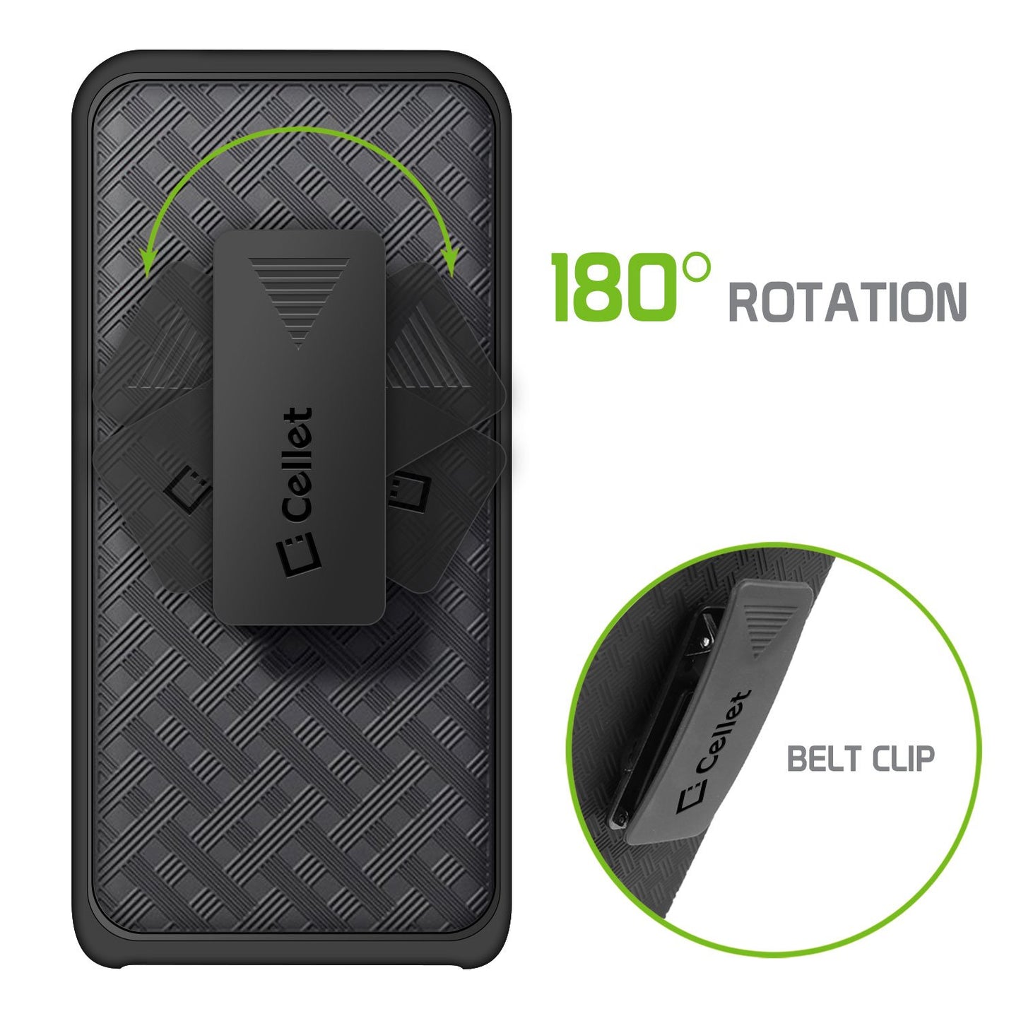 HLSAMS9P - Shell Holster Kickstand Case with Spring Belt Clip for Samsung Galaxy S9 Plus – Black – by Cellet