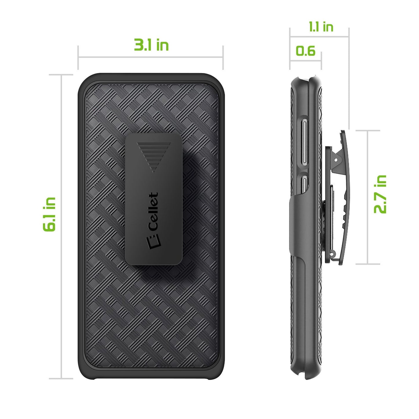 HLSAMS9P - Shell Holster Kickstand Case with Spring Belt Clip for Samsung Galaxy S9 Plus – Black – by Cellet