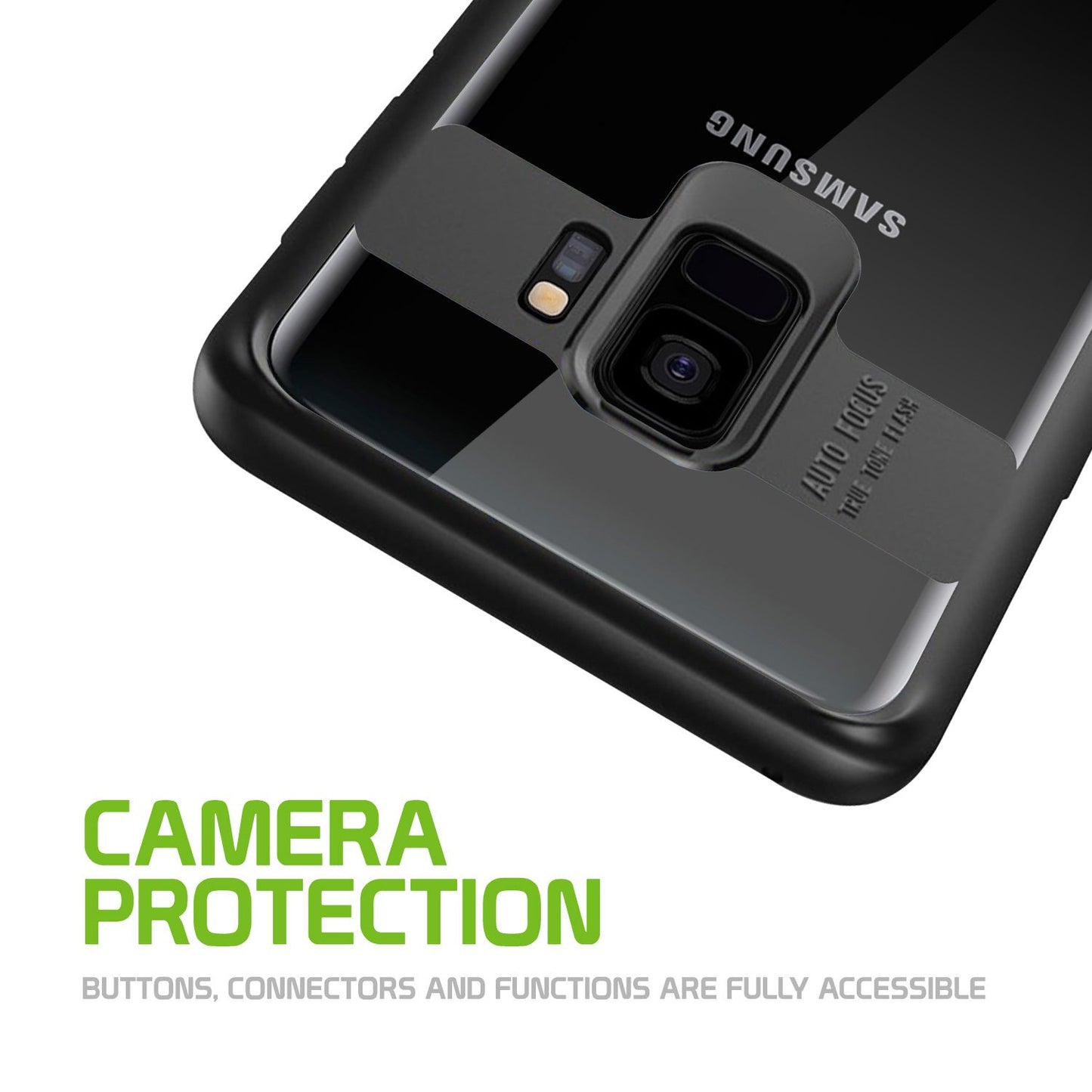 CCSAMS9HBK- Slim Transparent Case Cover with TPU Frame - Galaxy S9