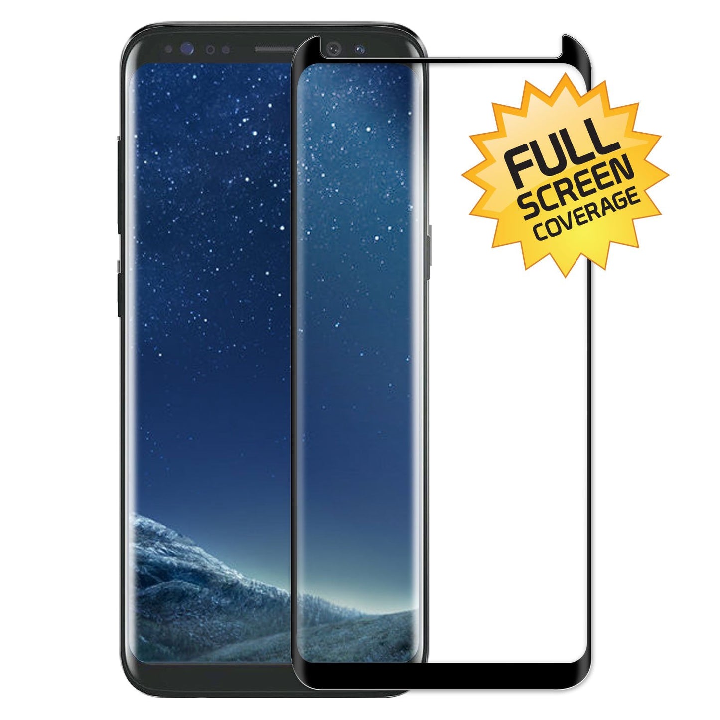 SGSAMS8PFG - Premium Adhesive Full Coverage Tempered Glass Screen Protector for Samsung Galaxy S8 Plus