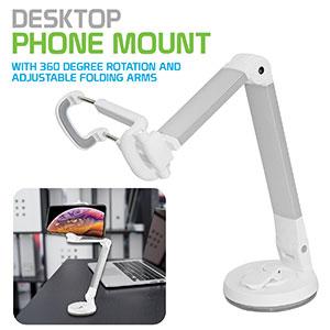 PH118ESL - Dashboard, Windshield and Desktop Phone Mount with 360 Degree Rotation and Adjustable Folding Arms for Smartphones